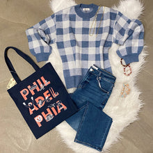 Load image into Gallery viewer, Philadelphia Font Denim Tote
