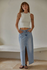 Knit Sweater Crew Neck Sleeveless Crop Top