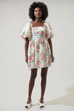 Load image into Gallery viewer, Peony Floral Eyelet Sonora Bubble Sleeve Babydoll Dress
