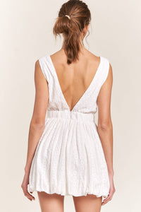 Eyelet Mini Dress with Bows