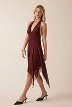 Load image into Gallery viewer, Chiffon Halter Open Back Handkerchief Skirt Dress by Sky to Moon
