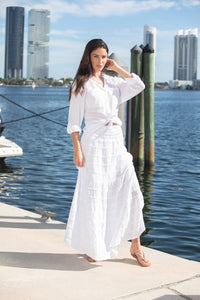 Lyon White Cotton Skirt