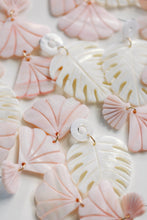 Load image into Gallery viewer, Pink Mermaid Shell Statement Drop Earrings
