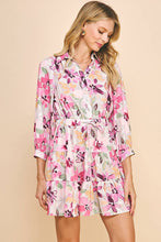 Load image into Gallery viewer, Floral Mini Dress 3/4 Sleeves

