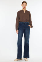 Load image into Gallery viewer, Kan Can Dark Wash High Rise Wide Trouser Jeans
