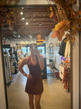 Load image into Gallery viewer, Satin Halter with Lace Mini Dress from Sky to Moon
