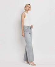Load image into Gallery viewer, HIGH RISE LIGHT GREY WIDE LEG JEANS F5651
