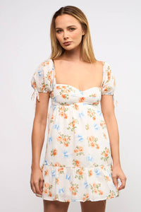 SWEETHEART NECK SHORT PUFF SLEEVE MINI DRESS