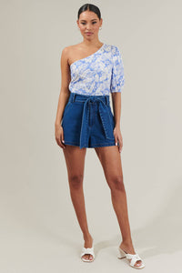 Azul Tropical One Shoulder Blouse