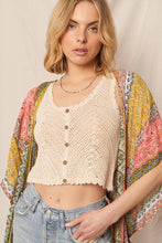 Load image into Gallery viewer, Sleeveless Crochet Top with Button Detail
