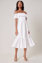 Load image into Gallery viewer, Esmeralda Smocked Eyelet Midi Dress
