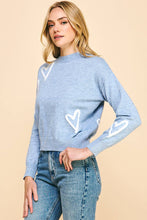 Load image into Gallery viewer, Be Mine Heart Sweater - Baby Blue or Gray
