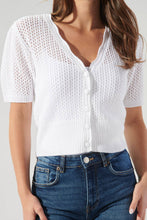 Load image into Gallery viewer, Leighton Short Sleeve Crochet Knit Cardigan
