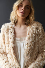 Load image into Gallery viewer, Oversized Feathery Glitter Sequin Sweater Cardigan
