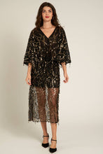 Load image into Gallery viewer, Sheer Midi Mesh Skirt with Sequin and Fringe
