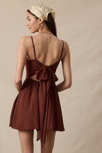 Load image into Gallery viewer, Chocolate Mini Dress with Bow by Sky to Moon
