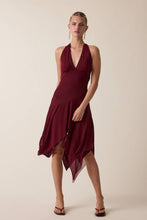 Load image into Gallery viewer, Chiffon Halter Open Back Handkerchief Skirt Dress by Sky to Moon
