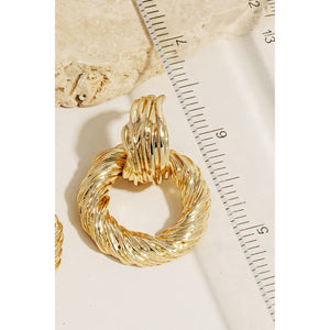 Texture Circle Drop Earrings