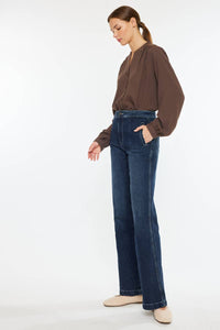 Kan Can Dark Wash High Rise Wide Trouser Jeans