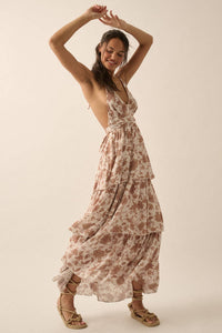 Floral Tiered-Ruffle Maxi Dress