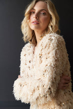 Load image into Gallery viewer, Oversized Feathery Glitter Sequin Sweater Cardigan
