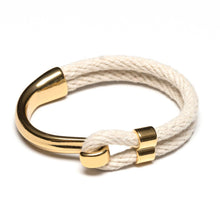 Load image into Gallery viewer, Hampstead - Ivory/Gold - Nautical Rope Bracelet
