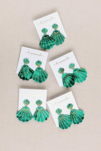 Load image into Gallery viewer, Turquoise Shell Statement Earrings
