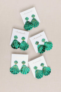 Turquoise Shell Statement Earrings