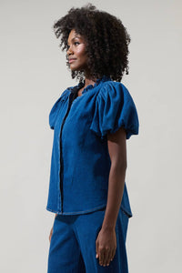Jamie Denim Jayla Button Down Top