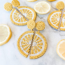 Load image into Gallery viewer, Lemon Slice Beaded Earrings
