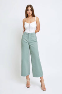 Sage Wash Clean Cropped Wideleg