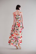 Load image into Gallery viewer, SQUARE NECK DROP WAIST W PLEATED LONG DRESS
