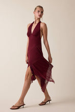 Load image into Gallery viewer, Chiffon Halter Open Back Handkerchief Skirt Dress by Sky to Moon
