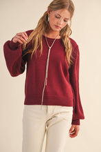 Load image into Gallery viewer, RIBBED PUFF SLEEVE SWEATER
