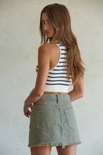 Load image into Gallery viewer, Knit Seamless Ribbed Striped Racerback Brami

