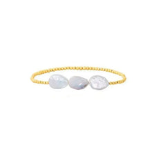 Load image into Gallery viewer, Pearl and Gold Beaded Ball Bracelet
