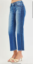 Load image into Gallery viewer, Risen PSC21957 LOW RISE CROP STRAIGHT CONTRAST SIDE DETAIL JEANS
