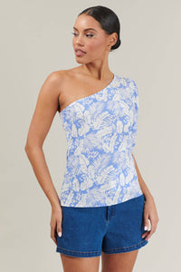 Azul Tropical One Shoulder Blouse