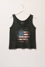 Load image into Gallery viewer, American Flag Splatter Scoop Neck Graphic Tank Top

