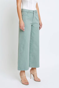 Sage Wash Clean Cropped Wideleg