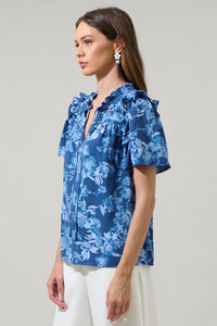 Bary Floral Danielle Ruffle Blouse