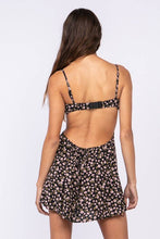 Load image into Gallery viewer, Black Floral Open Back Mini Dress from Sky to Moon
