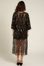 Load image into Gallery viewer, Sheer Midi Mesh Skirt with Sequin and Fringe
