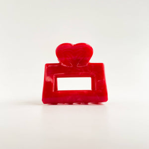 Isabella | VDay Small Heart Shape Marbled Square Claw Clip