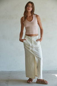 Seamless Knit Ribbed V-Neck Tank