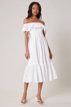 Load image into Gallery viewer, Esmeralda Smocked Eyelet Midi Dress
