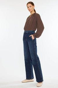 Kan Can Dark Wash High Rise Wide Trouser Jeans