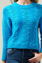 Load image into Gallery viewer, Blue Pointelle Sweater
