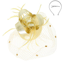Load image into Gallery viewer, Bow Feathered Pillbox Fascinator
