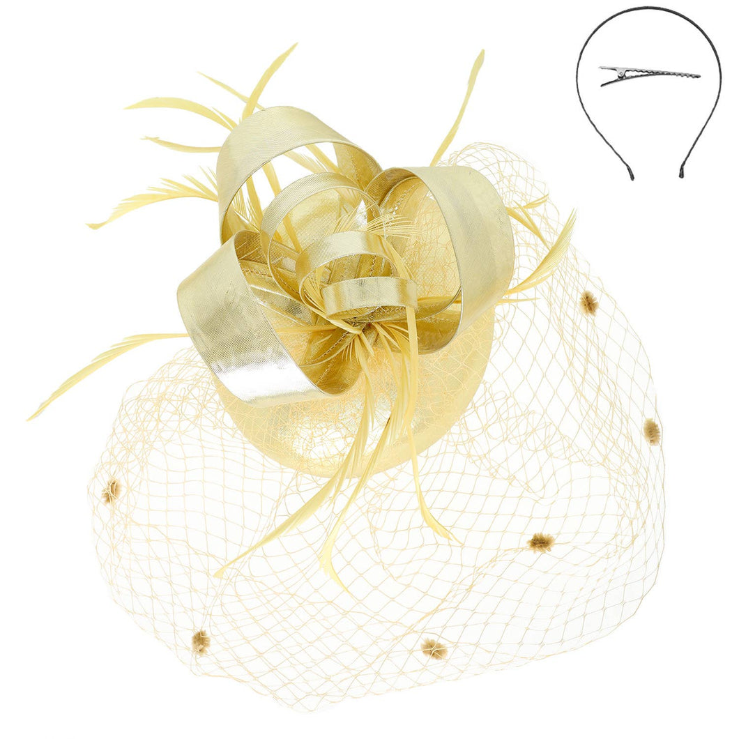 Bow Feathered Pillbox Fascinator